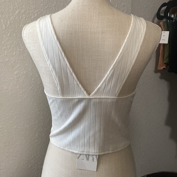 Zara Faux Wrap Crop Top - Picture 4 of 9